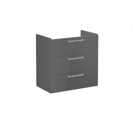 VitrA Root Flat 80cm 3 Drawer Washbasin Unit | Anthracite High Gloss | 67984 - Envy Bathrooms Ltd