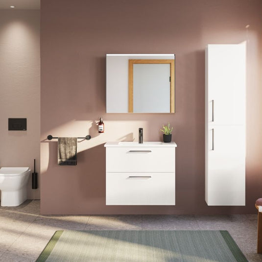 VitrA Root Flat 80cm 2 Drawer Washbasin Unit | High Gloss White | 67952 - Envy Bathrooms Ltd