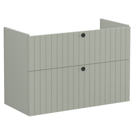 VitrA Root Groove 100cm 2 Drawer Washbasin Unit | Matt Retro Green | 69064 - Envy Bathrooms Ltd