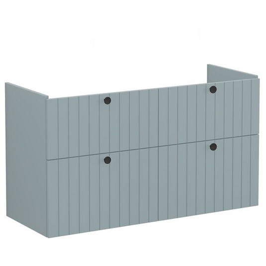 VitrA Root Groove 120cm 4 Drawer Washbasin Unit | Matt Fjord Green | 69082 - Envy Bathrooms Ltd