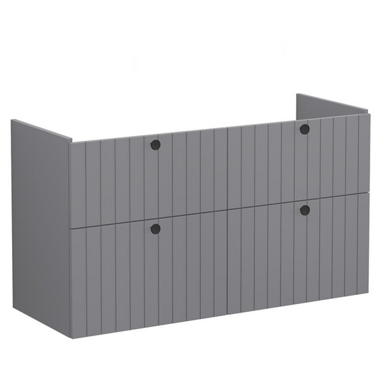 VitrA Root Groove 120cm 4 Drawer Washbasin Unit | Matt Grey | 69081 - Envy Bathrooms Ltd