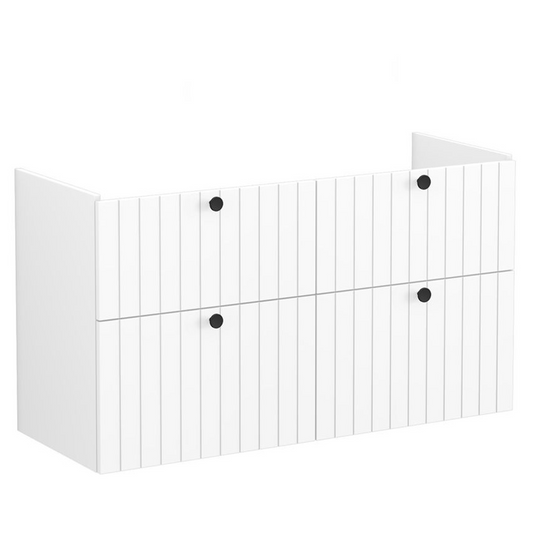 VitrA Root Groove 120cm 4 Drawer Washbasin Unit | Matt White | 69079 - Envy Bathrooms Ltd