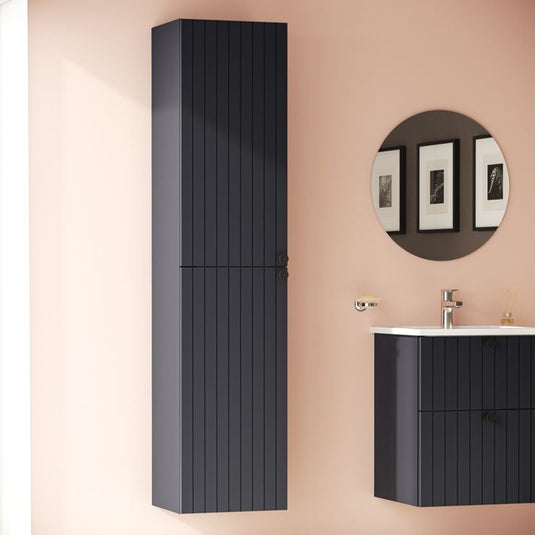 VitrA Root Groove 40cm 2 Door Tall Unit (LH Hinge) | Matt Graphite | 69090 - Envy Bathrooms Ltd