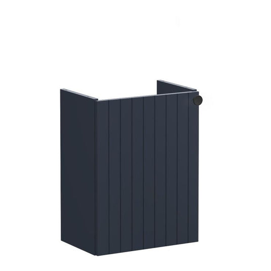 VitrA Root Groove 40cm 1 Door Wall Hung Slim Washbasin Unit (LH Hinge) | Matt Dark Blue | 68958 - Envy Bathrooms Ltd