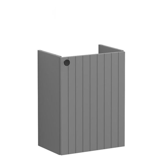 VitrA Root Groove 40cm 1 Door Wall Hung Slim Washbasin Unit (RH Hinge) | Matt Grey | 68962 - Envy Bathrooms Ltd