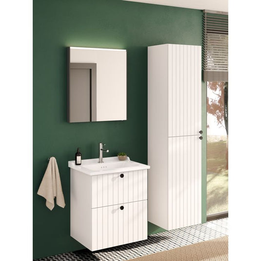 VitrA Root Groove 40cm 2 Door Tall Unit (LH Hinge) | Matt White | 69086 - Envy Bathrooms Ltd