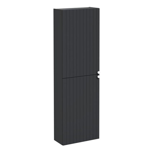 VitrA Root Groove 55cm 2 Door Slim Tall Unit (LH Hinge) | Matt Graphite | 69118 - Envy Bathrooms Ltd