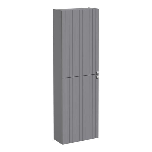 VitrA Root Groove 55cm 2 Door Slim Tall Unit (LH Hinge) | Matt Grey | 69116 - Envy Bathrooms Ltd