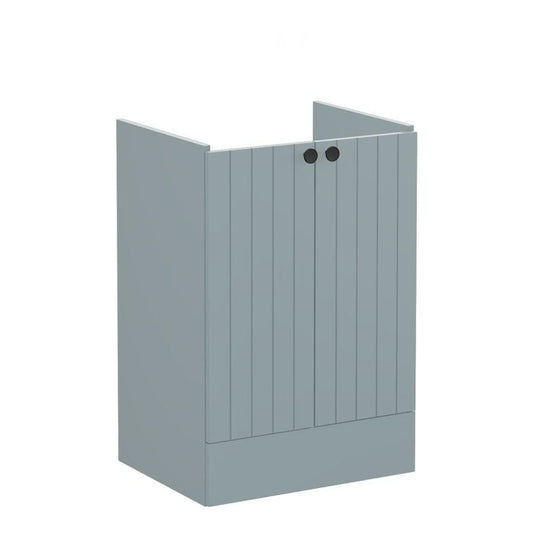 VitrA Root Groove 60cm 2 Door Floor Standing Washbasin Unit | Matt Fjord Green | 69019 - Envy Bathrooms Ltd