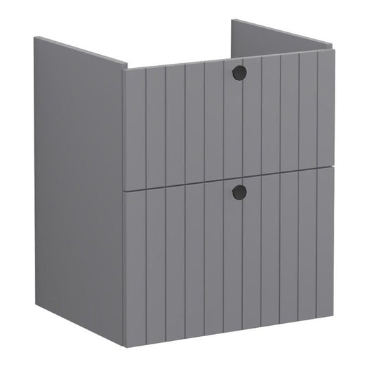 VitrA Root Groove 60cm 2 Drawer Washbasin Unit | Matt Grey | 69046 - Envy Bathrooms Ltd