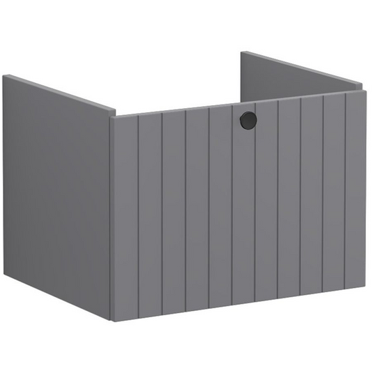 VitrA Root Groove 60cm 1 Drawer Washbasin Unit | Matt Grey | 69025 - Envy Bathrooms Ltd