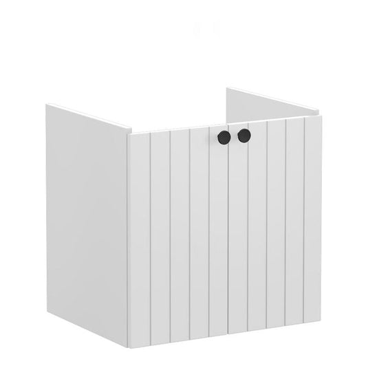 VitrA Root Groove 60cm 2 Door Wall Hung Washbasin Unit | Matt Light Grey | 68996 - Envy Bathrooms Ltd