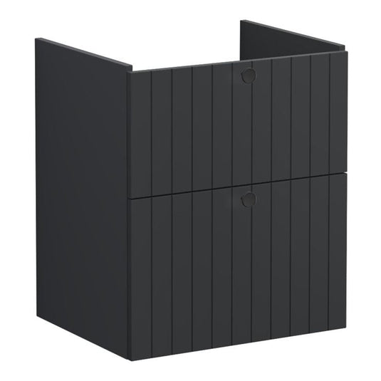 VitrA Root Groove 60cm 2 Drawer Washbasin Unit | Matt Graphite | 69048 - Envy Bathrooms Ltd