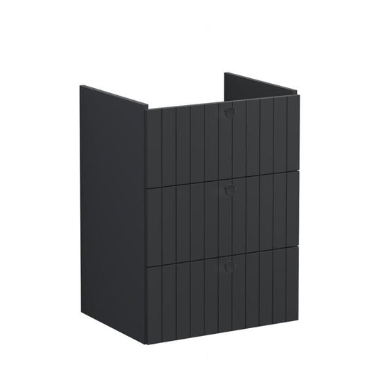 VitrA Root Groove 60cm 3 Drawer Washbasin Unit | Matt Graphite | 69069 - Envy Bathrooms Ltd