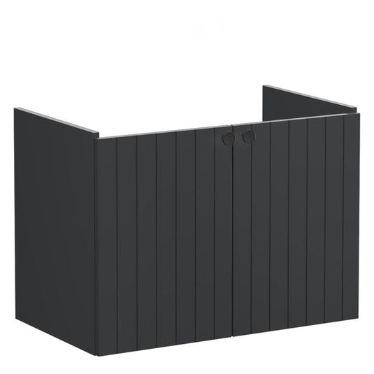VitrA Root Groove 80cm 2 Door Wall Hung Washbasin Unit | Matt Graphite | 69006 - Envy Bathrooms Ltd