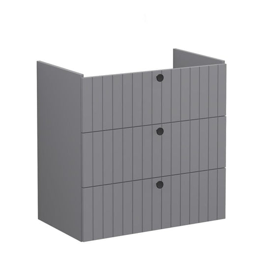 VitrA Root Groove 80cm 3 Drawer Washbasin Unit | Matt Grey | 69074 - Envy Bathrooms Ltd