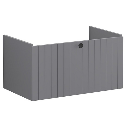 VitrA Root Groove 80cm 1 Drawer Washbasin Unit | Matt Grey | 69032 - Envy Bathrooms Ltd