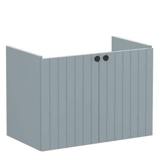 VitrA Root Groove 80cm 2 Door Wall Hung Washbasin Unit | Matt Fjord Green | 69005 - Envy Bathrooms Ltd