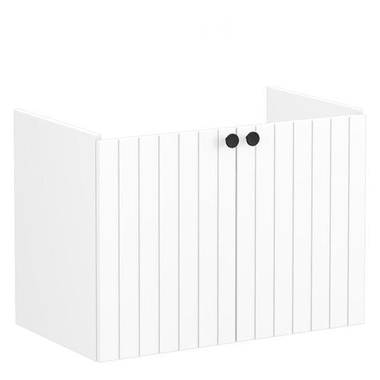 VitrA Root Groove 80cm 2 Door Wall Hung Slim Washbasin Unit | Matt White | 68974 - Envy Bathrooms Ltd