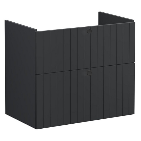 VitrA Root Groove 80cm 2 Drawer Washbasin Unit | Matt Graphite | 69055 - Envy Bathrooms Ltd