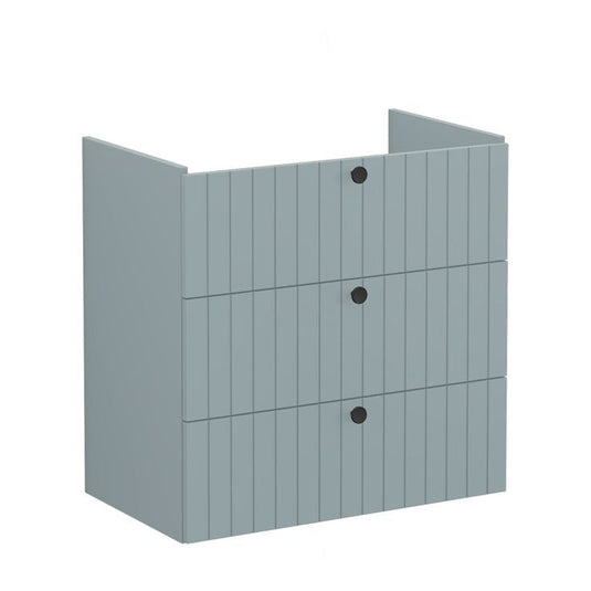 VitrA Root Groove 80cm 3 Drawer Washbasin Unit | Matt Fjord Green | 69075 - Envy Bathrooms Ltd