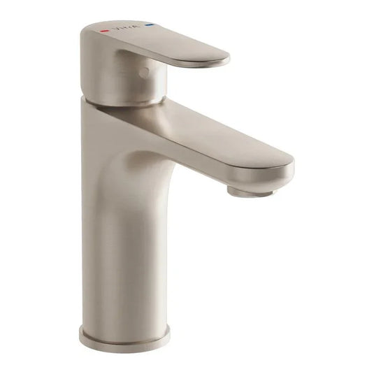 VitrA Root Round Basin Mixer - Brushed Nickel - A4270634VUK - Envy Bathrooms Ltd