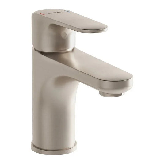 VitrA Root Round Compact Basin Mixer - Brushed Nickel - A4270534VUK - Envy Bathrooms Ltd