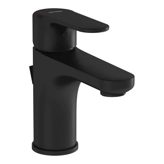 VitrA Root Round Compact Basin Mixer With Waste Lever - Matt Black - A4272236VUK - Envy Bathrooms Ltd
