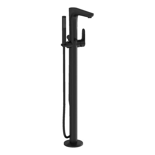 VitrA Root Round Floor Standing Bath/Shower Mixer - Matt Black - A4274136EXP - Envy Bathrooms Ltd