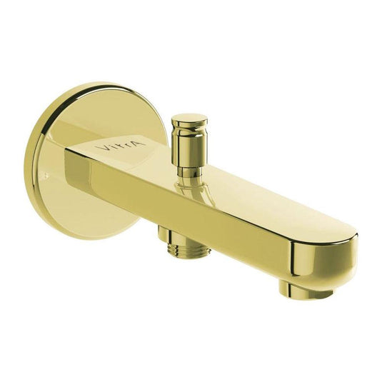 Vitra Root Round Wall Mounted Bath Spout with Handset Outlet - Gold - Envy Bathrooms Ltd