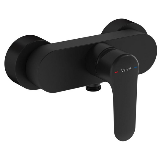 VitrA Root Round Wall Mounted Shower Mixer | Matt Black | A4272636EXP - Envy Bathrooms Ltd