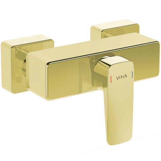 Vitra Root Single Handle Square Exposed Shower Valve - Gold - Envy Bathrooms Ltd