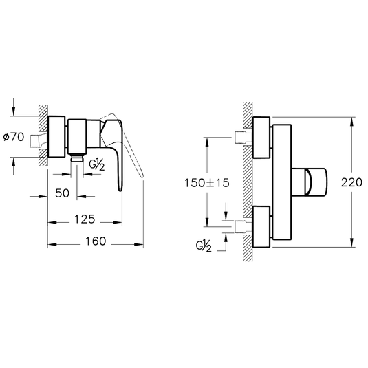 Vitra Root Single Handle Round Exposed Shower Valve - Brushed Nickel - Envy Bathrooms Ltd