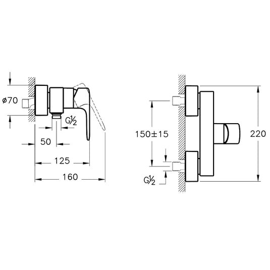 Vitra Root Single Handle Round Exposed Shower Valve - Brushed Nickel - Envy Bathrooms Ltd