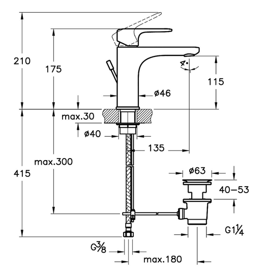 Vitra Root Single Lever Basin Mixer Tap with Pop-up Waste - Copper - Envy Bathrooms Ltd