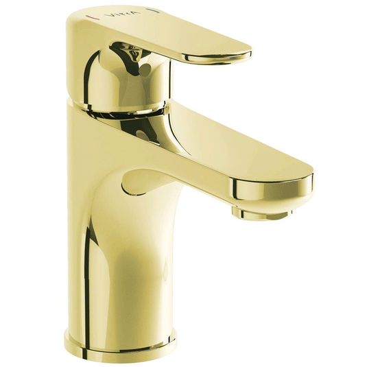 Vitra Root Single Lever Compact Basin Mixer Tap - Gold - Envy Bathrooms Ltd