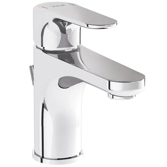 Vitra Root Single Lever Compact Basin Mixer Tap with Pop-up Waste - Chrome - Envy Bathrooms Ltd