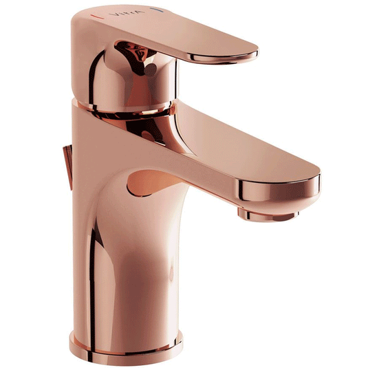 Vitra Root Single Lever Compact Basin Mixer Tap with Pop-up Waste - Copper - Envy Bathrooms Ltd