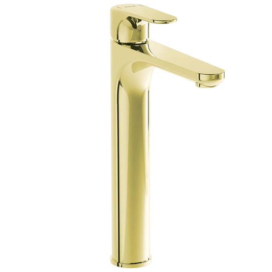 Vitra Root Single Lever Tall Basin Mixer Tap - Gold - Envy Bathrooms Ltd