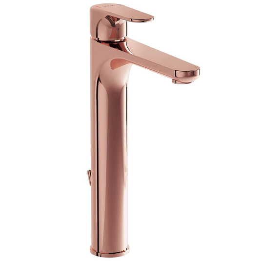 Vitra Root Single Lever Tall Basin Mixer Tap with Pop-up Waste - Copper - Envy Bathrooms Ltd