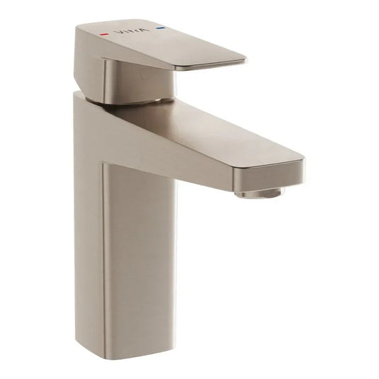 VitrA Root Square Basin Mixer - Brushed Nickel - A4273134VUK - Envy Bathrooms Ltd