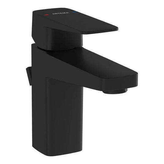 VitrA Root Square Compact Basin Mixer With Waste Lever - Matt Black - A4273536VUK - Envy Bathrooms Ltd