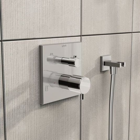 VitrA Root Square Integrated Thermostatic 1-Way Shower Mixer Valve | Chrome | A43358EXP - Envy Bathrooms Ltd