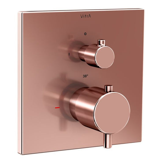 VitrA Root Square Integrated Thermostatic 2-Way Shower Mixer Valve | Soft Copper | A4326829EXP - Envy Bathrooms Ltd
