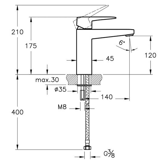 Vitra Root Square Single Lever Basin Mixer Tap - Brushed Nickel - Envy Bathrooms Ltd