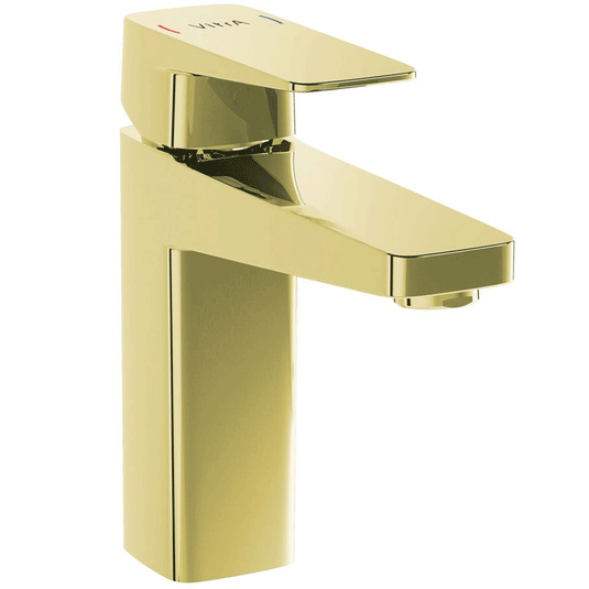 Vitra Root Square Single Lever Basin Mixer Tap - Gold - Envy Bathrooms Ltd