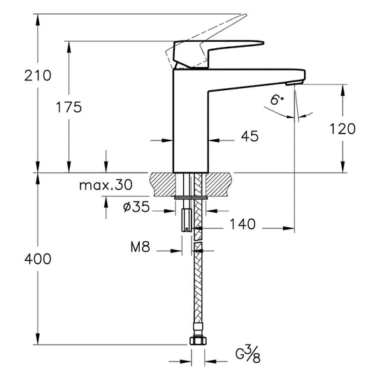 Vitra Root Square Single Lever Basin Mixer Tap - Matt Black - Envy Bathrooms Ltd