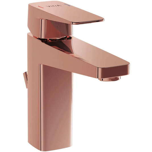 Vitra Root Square Single Lever Basin Mixer Tap with Pop-up Waste - Copper - Envy Bathrooms Ltd