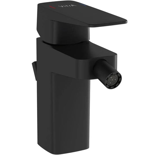 Vitra Root Square Single Lever Bidet Mixer Tap with Pop-Up Waste - Matt Black - Envy Bathrooms Ltd
