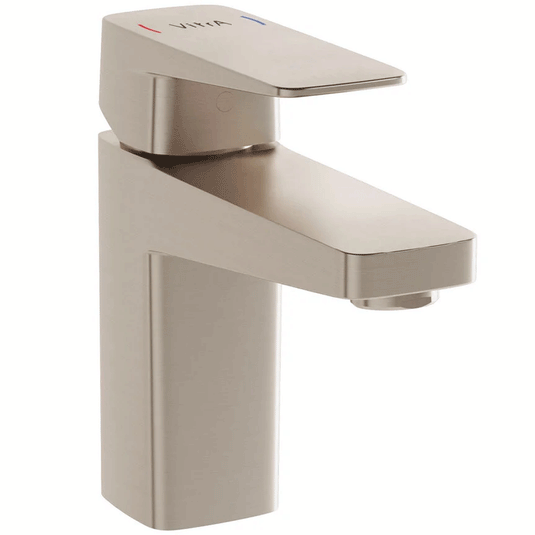 Vitra Root Square Single Lever Compact Basin Mixer Tap - Brushed Nickel - Envy Bathrooms Ltd